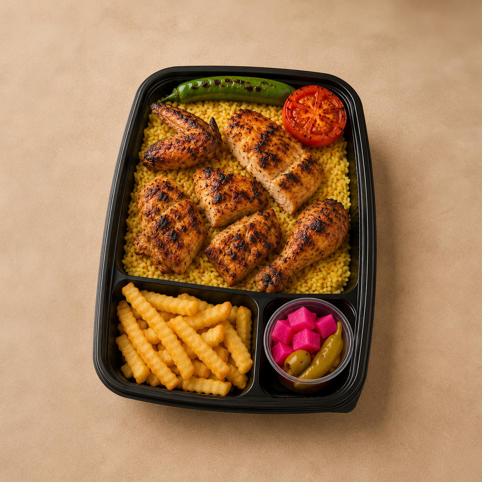 Half Grilled Cut Up Chicken.